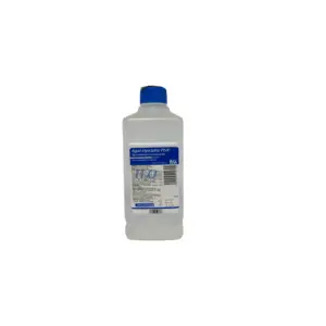 Envase de agua inyectable estéril marca PISA de 1000 ml para la preparación de medicamentos y lavado de tejidos.