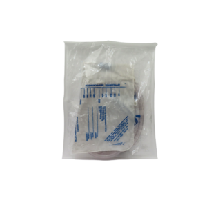 Bolsa recolectora de orina marca Ureotek, capacidad de 2 litros, equipada con sitio de toma de muestra sin aguja, válvula antirreflujo y escala graduada para monitoreo de diuresis.