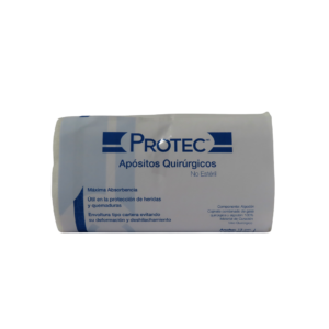 Paquete de 10 apósitos de gasa marca Protec número 2, medida 20 x 13 cm, no estériles, con núcleo absorbente para el manejo de exudados en heridas.