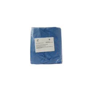 Bata quirúrgica de manga larga marca OP.H., talla grande, confeccionada en tela no tejida de 35 gramos, no estéril, con puños elásticos y cintas de ajuste para protección del personal médico.