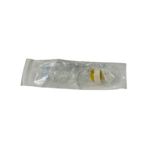 Aguja tipo Huber Port-A-Site marca PISA calibre 20G por 19 mm estéril para acceso a puertos vasculares implantados.