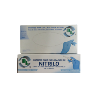 Caja de guantes de nitrilo no estériles DL sin polvo con 100 piezas para exploración médica.