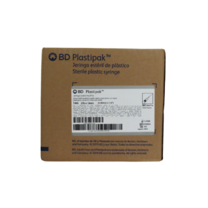 Caja de jeringas de insulina BD Plastipak de 1 ml con aguja fina estériles con 100 piezas.