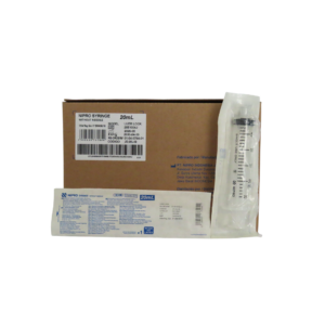 Caja de jeringas hipodérmicas Nipro de 20 ml sin aguja estériles con 50 piezas.