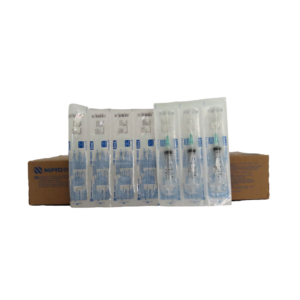 Caja de jeringas hipodérmicas Nipro de 5 ml estériles con 100 piezas.