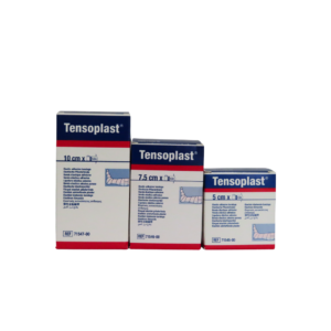 Rollos de venda elástica adhesiva Tensoplast de BSN Medical para compresión y soporte.