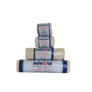 Venda elástica Selecta para soporte y compresión en vendajes médicos y deportivos.