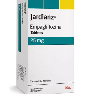 Caja de Jardianz Empagliflozina 25 mg con 30 tabletas de Boehringer Ingelheim y Lilly para el tratamiento de la diabetes tipo 2.